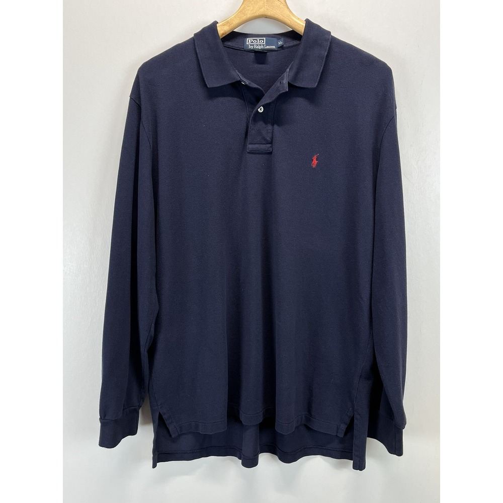 Vintage Polo Ralph Lauren Polo Shirt Sz Large GUC Navy Long Sleeve